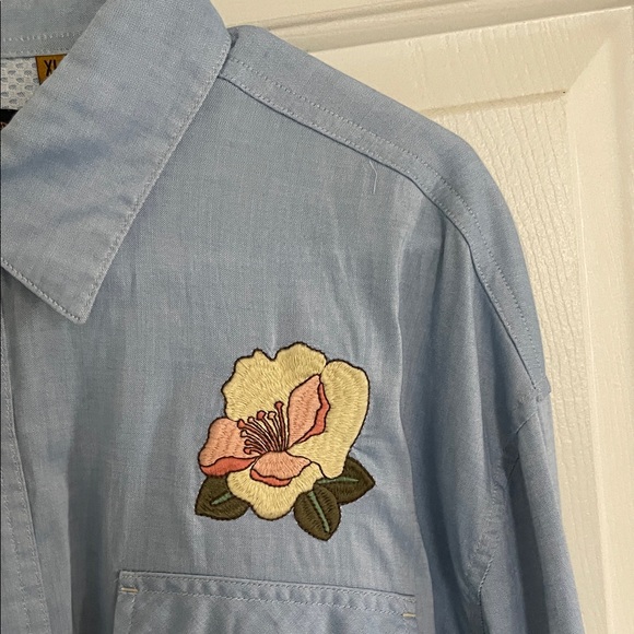 Howler Brothers Light Blue Floral Embroidered Shirt - Picture 4 of 6